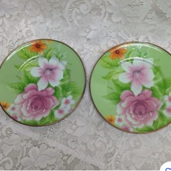 Vintage, MacKenzie Childs Green Enamelware 4pcTea -Luncheon Set - Picture 3 of 7